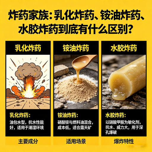人民路街道炸药家族：乳化炸药、铵油炸药、水胶炸药到底有什么区别？